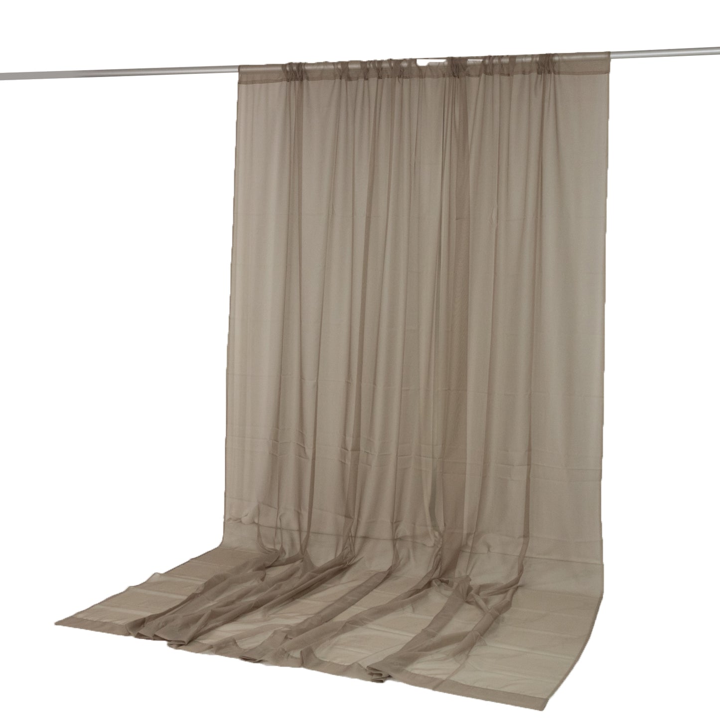 natural chiffon backdrop curtain panel in a light tan color