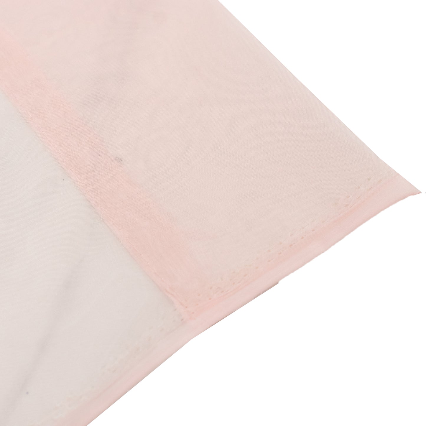 Blush chiffon backdrop curtain panel with sheer draping fabric.
