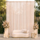 Blush chiffon backdrop curtain panel for elegant event decor.