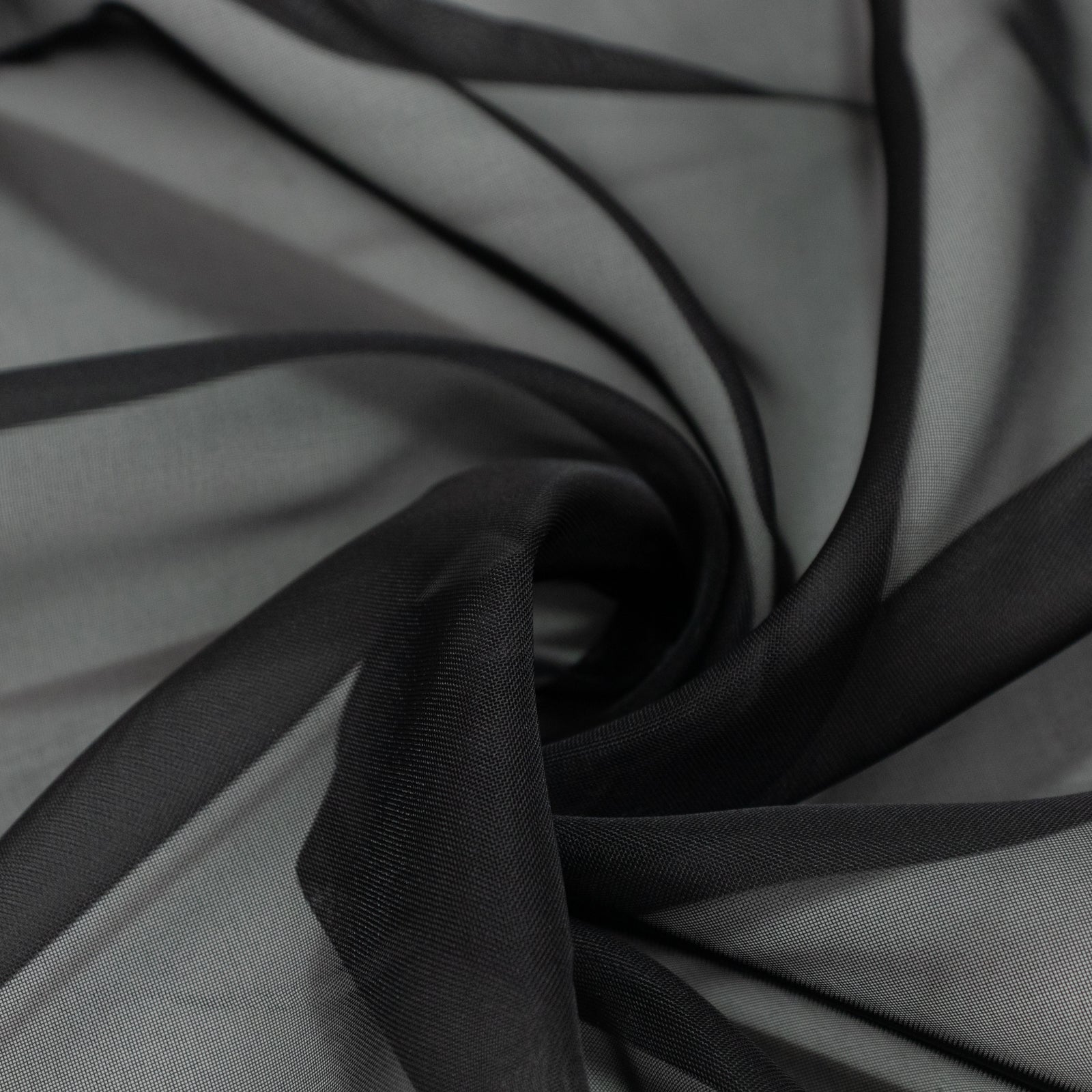Black chiffon backdrop curtain panel, durable and flame resistant sheer fabric. #whtbkgd