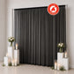 Black flame retardant curtain backdrop with candles and floral decor
