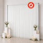 White flame-retardant wedding backdrop curtain with candles and flowers