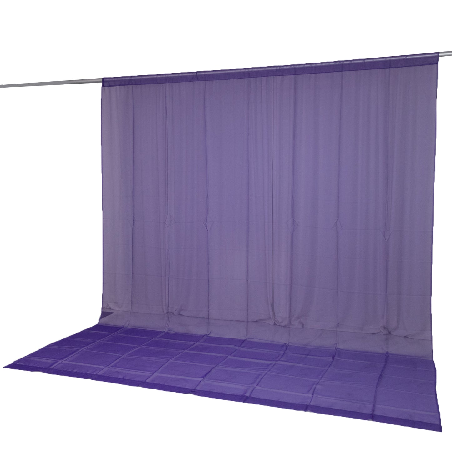 Purple chiffon backdrop curtain panel for decorative draping.