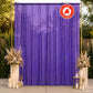 Purple chiffon backdrop curtain panel in a serene outdoor setting.