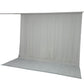 Silver chiffon backdrop curtain panel, durable and flame resistant.