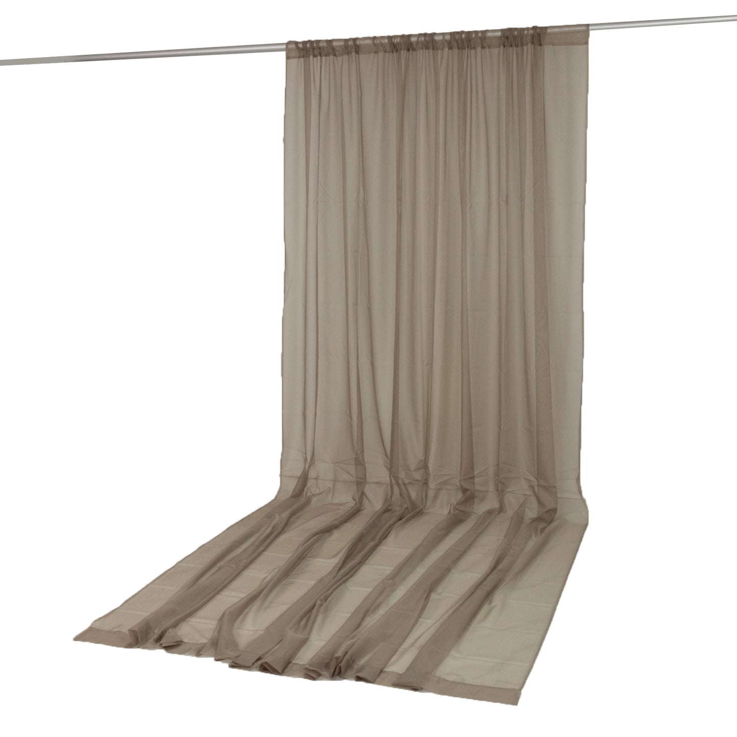 beige chiffon backdrop curtain panel with sheer draping fabric #whtbkgd