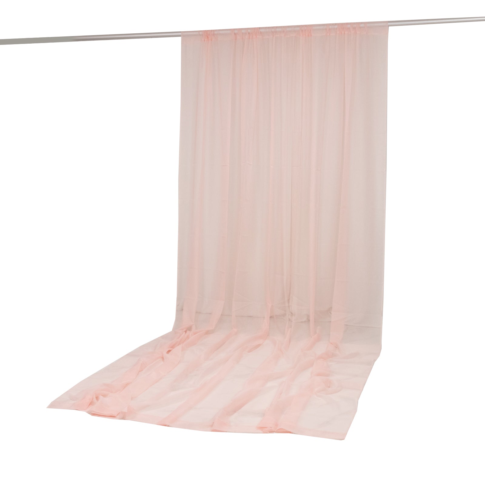 Blush chiffon backdrop curtain panel, 10ft x 14ft, sheer and flame resistant. #whtbkgd