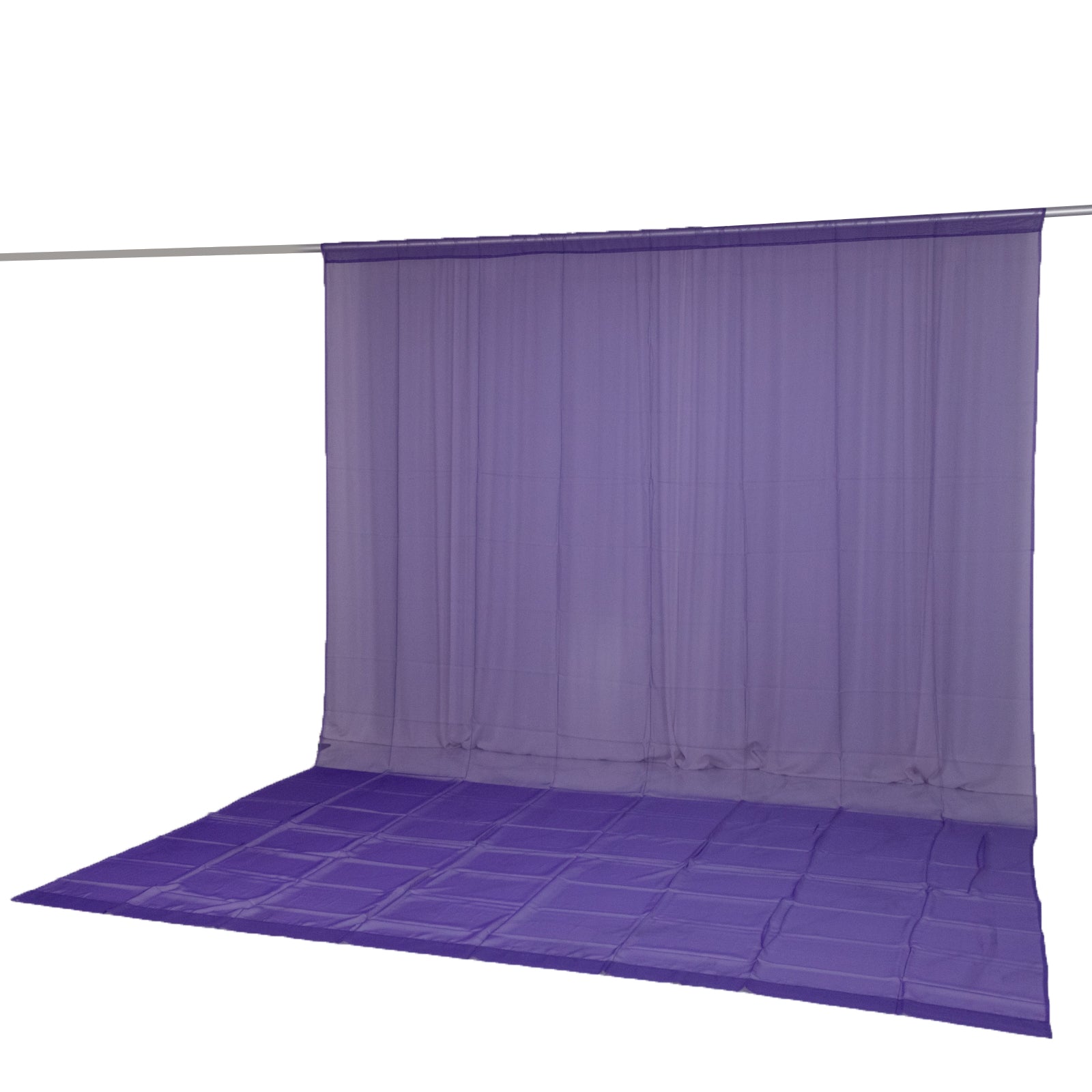 Purple chiffon backdrop curtain panel, durable and flame resistant.