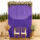 Purple chiffon backdrop curtain panel with sheer draping fabric.
