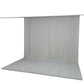 Silver chiffon backdrop curtain panel, durable and flame resistant.