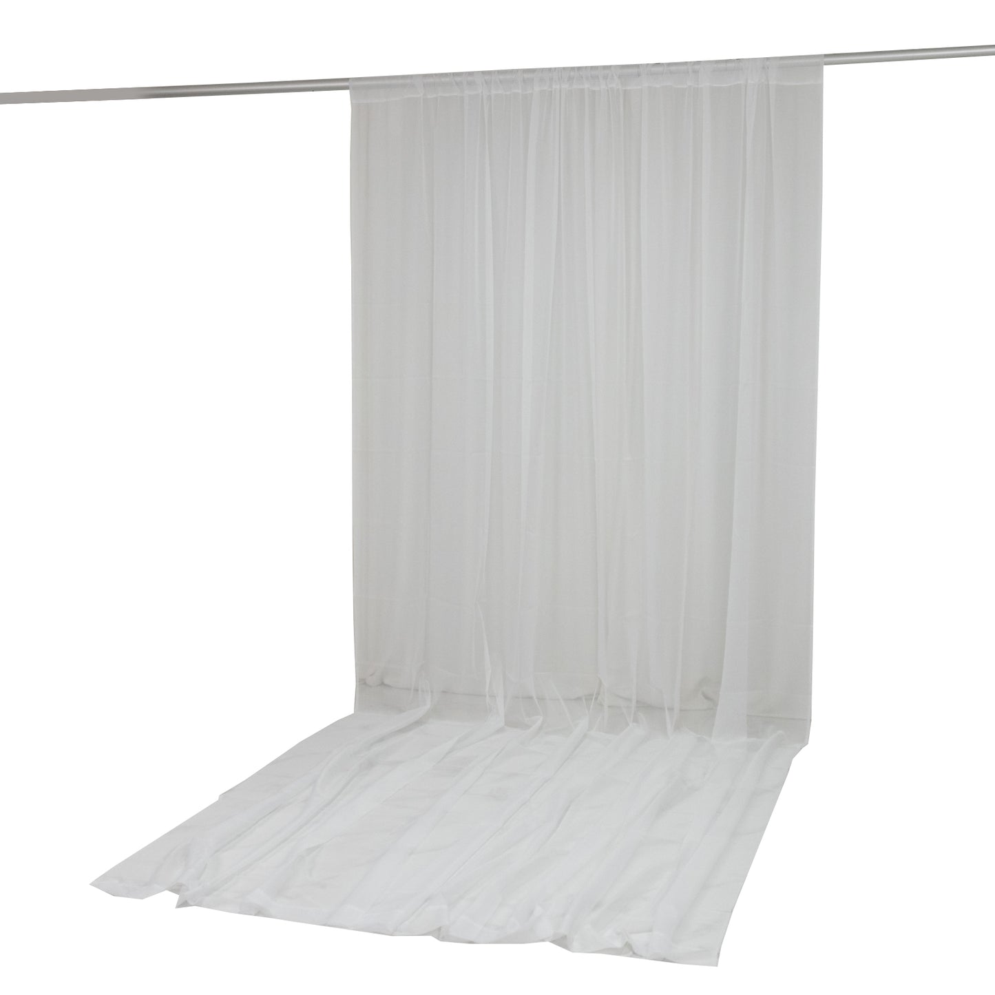 White chiffon backdrop curtain panel for draping and decoration. #whtbkgd