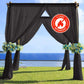 5ftx14ft Black Chiffon Curtain Panel, Durable Flame Resistant Backdrop Ceiling Drapery With Rod Pocket