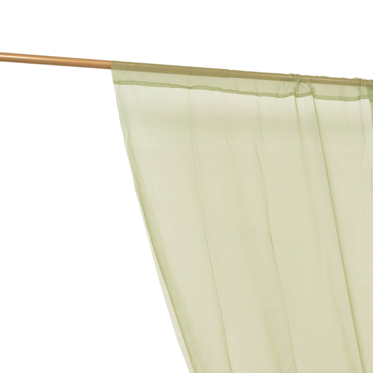 5ftx14ft Premium Dusty Sage Green Chiffon Curtain Panel, Durable Flame Resistant Backdrop Ceiling Drapery With Rod Pocket