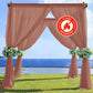 Terracotta chiffon curtain panel, durable flame resistant drapery backdrop.