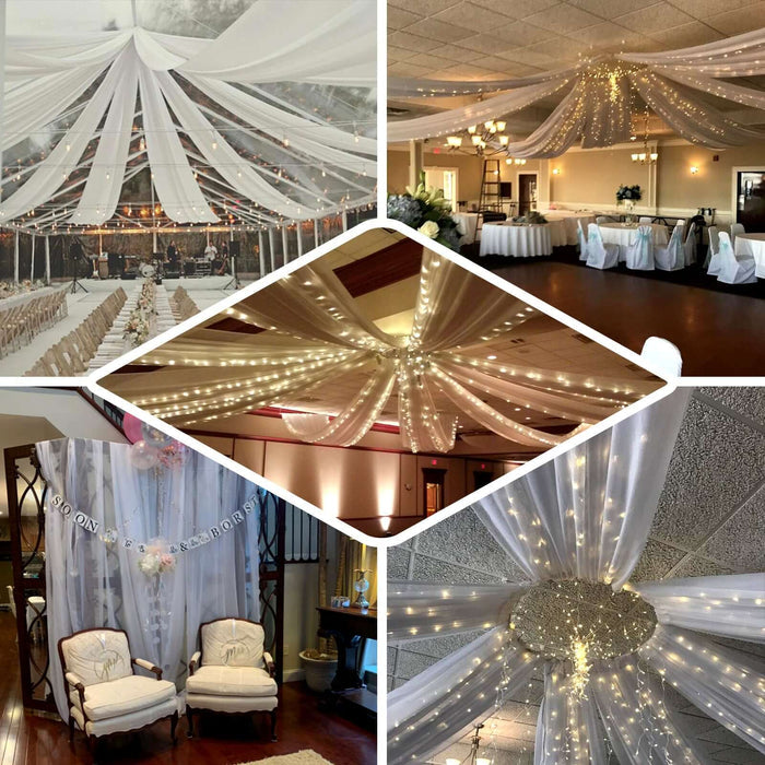 10ftx20ft Nude Sheer Durable Flame Resistant Ceiling Drape Curtain Panels