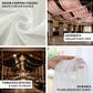 White sheer ceiling drape curtain panels, 10ftx30ft, flame resistant fabric.