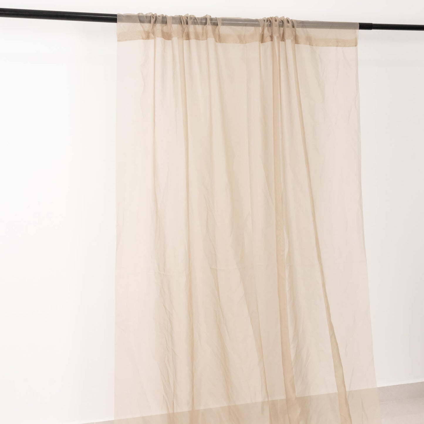 5ftx32ft Premium Natural Chiffon Curtain Panel, Durable Flame Resistant Backdrop Ceiling Drapery With Rod Pocket