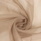Beige chiffon curtain panel, 5ftx32ft, durable and flame resistant.