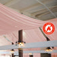 Dusty rose chiffon curtain panel, durable flame-resistant backdrop drapery.