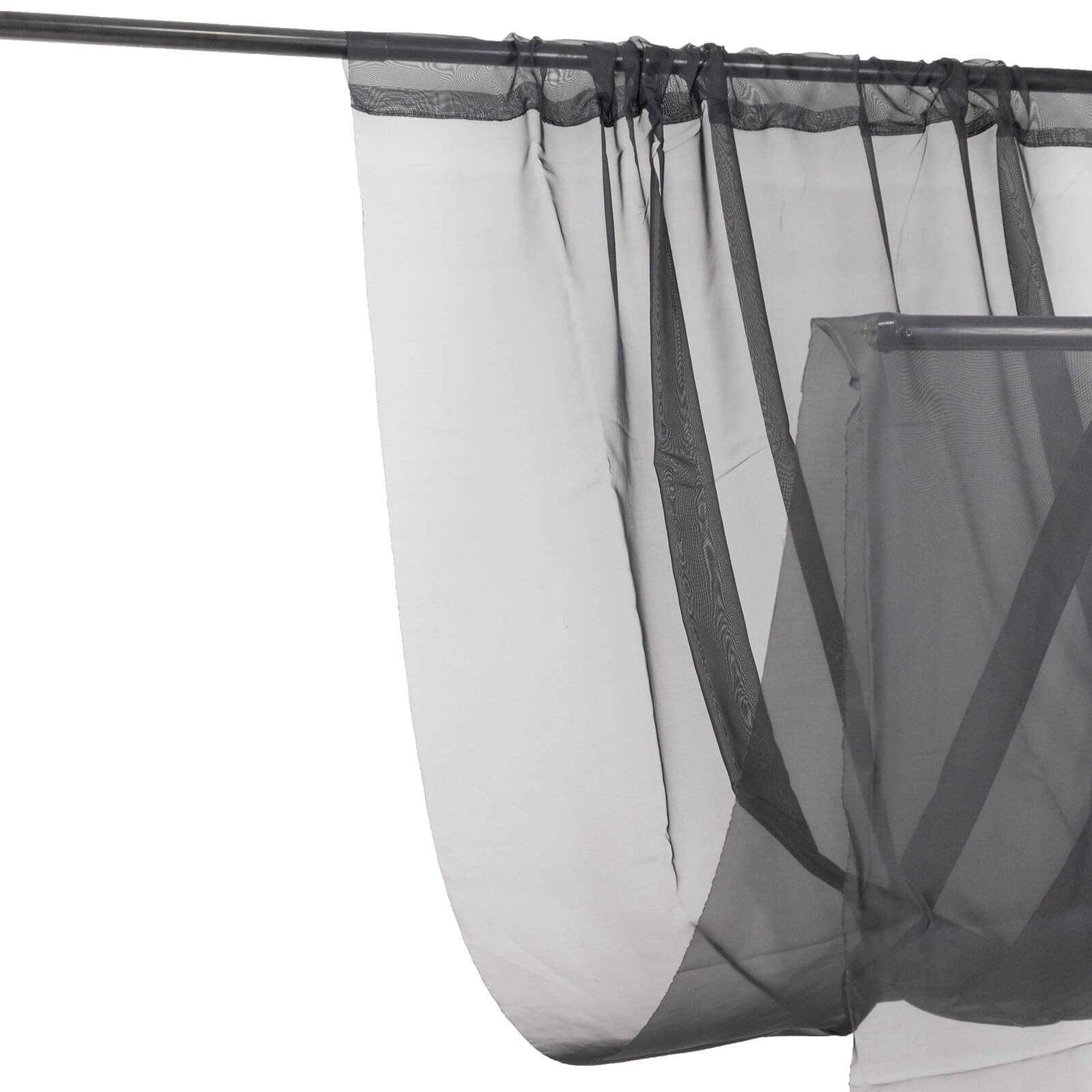 Black Chiffon Curtain Panel TCFLinen