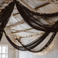 5ftx32ft Black Chiffon Curtain Panel, Durable Flame Resistant Backdrop Ceiling Drapery With Rod Pocket