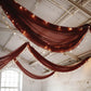 5ftx32ft Burgundy Chiffon Curtain Panel, Durable Flame Resistant Backdrop Ceiling Drapery With Rod Pocket
