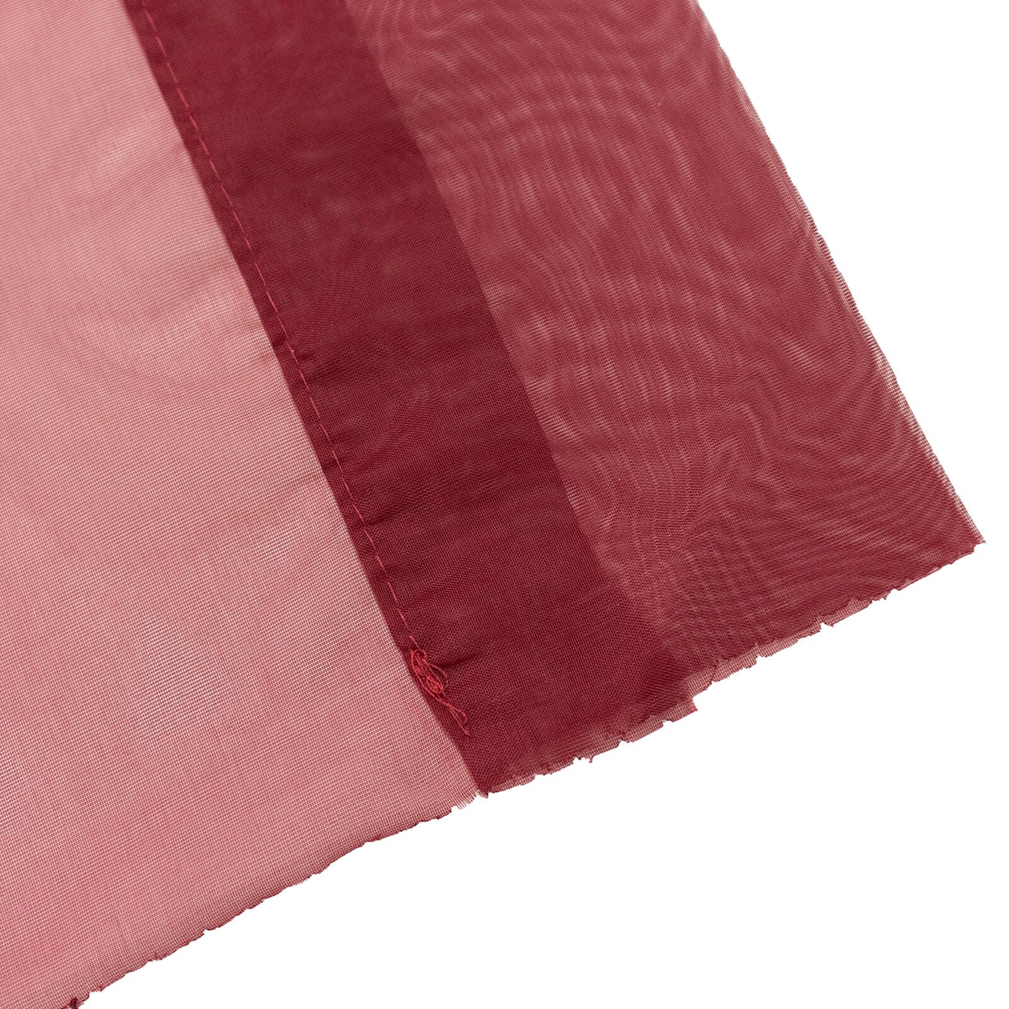 5ftx32ft Premium Burgundy Chiffon Curtain Panel, Durable Flame Resistant Backdrop Ceiling Drapery With Rod Pocket