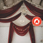 5ftx32ft Burgundy Chiffon Curtain Panel, Durable Flame Resistant Backdrop Ceiling Drapery With Rod Pocket