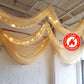 5ftx32ft Champagne Chiffon Curtain Panel, Durable Flame Resistant Backdrop Ceiling Drapery With Rod Pocket