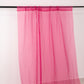 5ftx32ft Fuchsia Chiffon Curtain Panel, Durable Flame Resistant Backdrop Ceiling Drapery With Rod Pocket