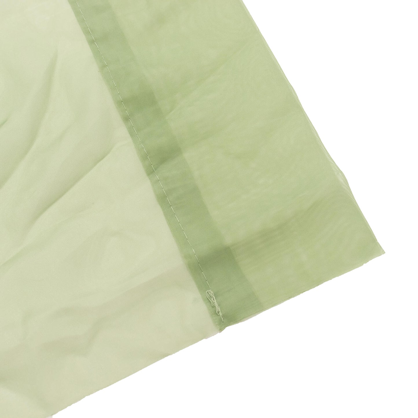 5ftx32ft Premium Sage Green Chiffon Curtain Panel, Durable Flame Resistant Backdrop Ceiling Drapery With Rod Pocket