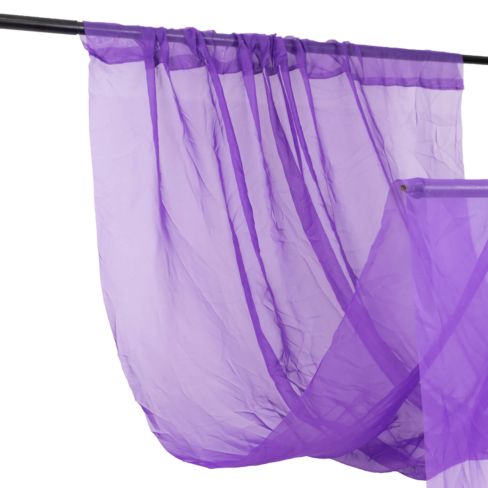 Purple Chiffon Curtain Panel TCFLinen