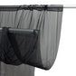 Black chiffon curtain panel, durable flame-resistant backdrop and ceiling drape.