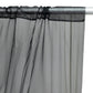 Black chiffon curtain panel, durable flame resistant backdrop and ceiling drape.