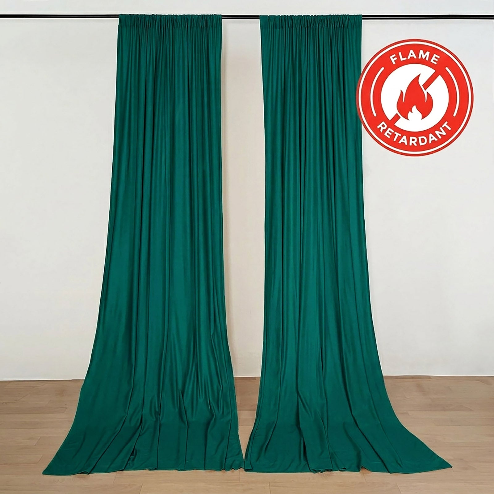 Hunter Emerald Green Scuba Polyester Backdrop Drape Curtains