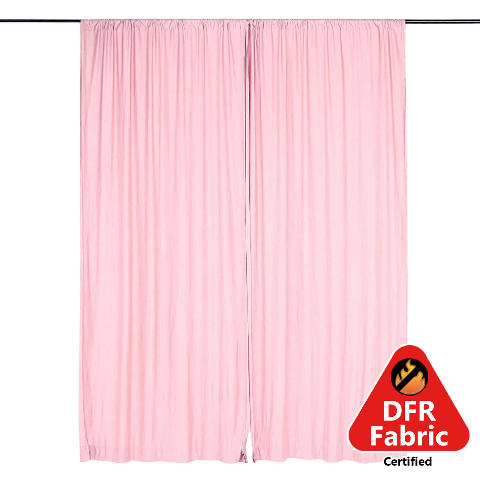 2 Pack Polyester 10 Feet x 10 Feet Curtain Panel Backdrop with Rod Pockets Blush & Rose Gold Fire Retardant 