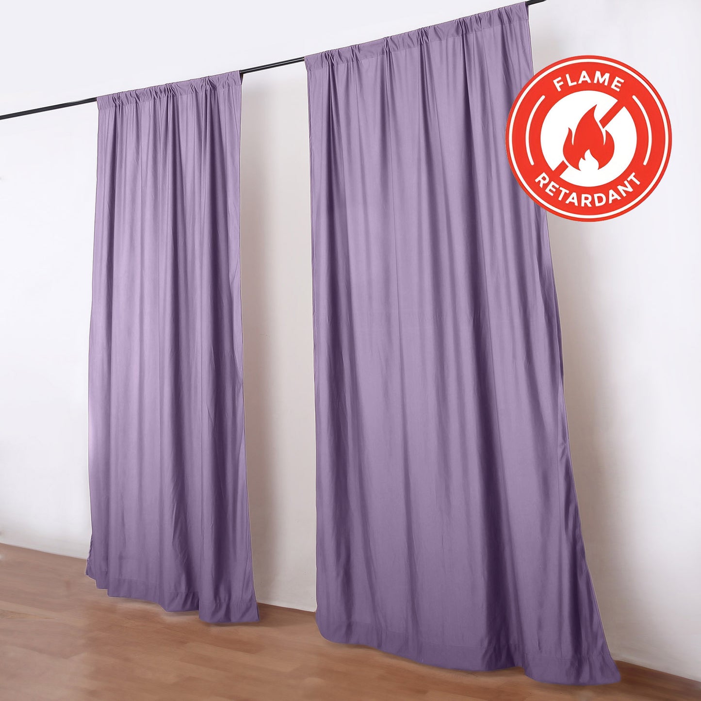 Violet amethyst backdrop drape curtains, durable and flame resistant.