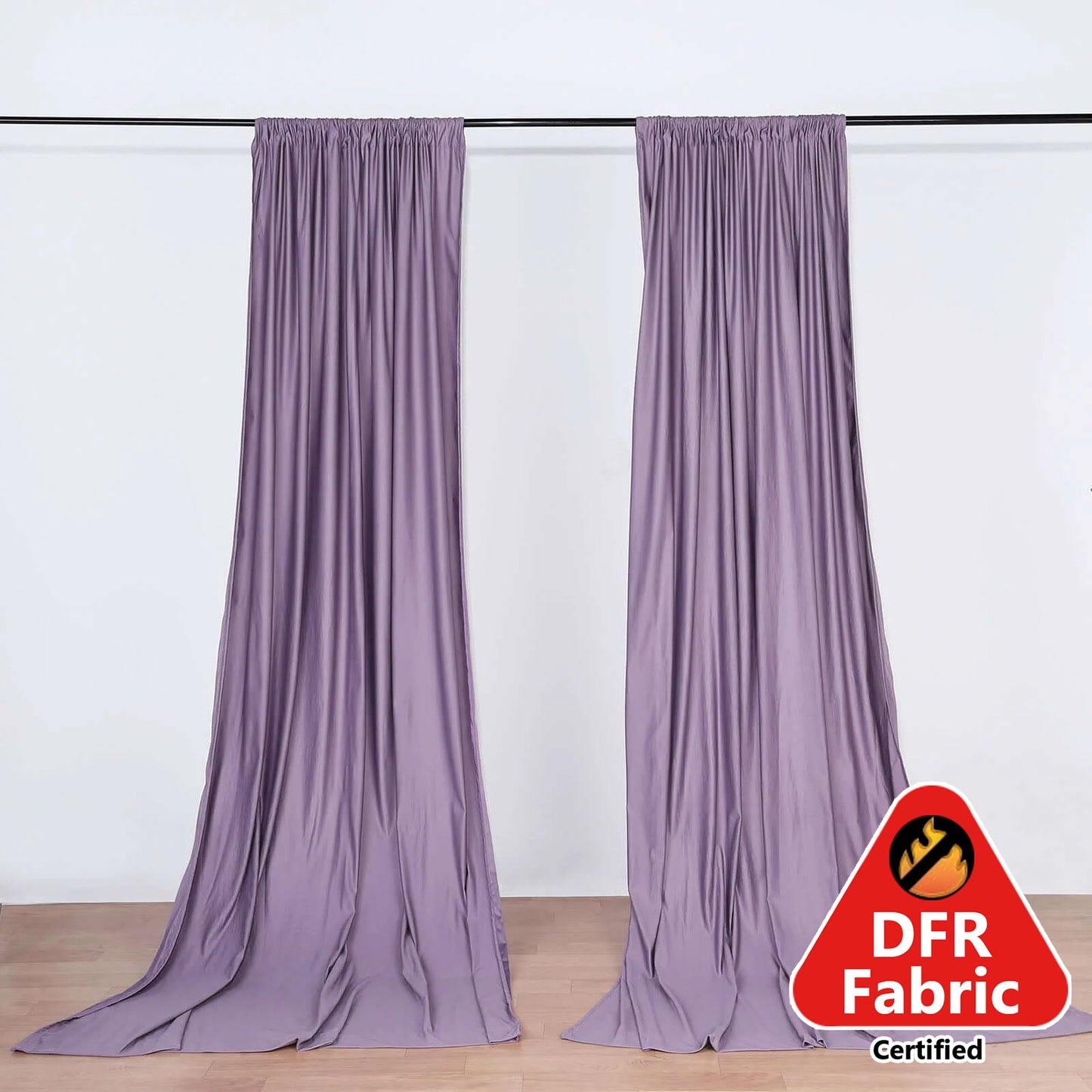 2 Pack Violet Amethyst Scuba Polyester Event Curtain Drapes, Durable Flame Resistant Backdrop Event Panels Wrinkle Free with Rod Pockets - 10ftx10ft