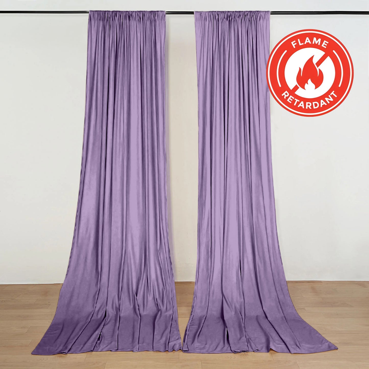 Violet amethyst backdrop drape curtains, durable and flame resistant.