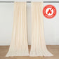 2 Pack Beige Scuba Polyester Event Curtain Drapes, Durable Flame Resistant Backdrop Event Panels Wrinkle Free with Rod Pockets - 10ftx10ft