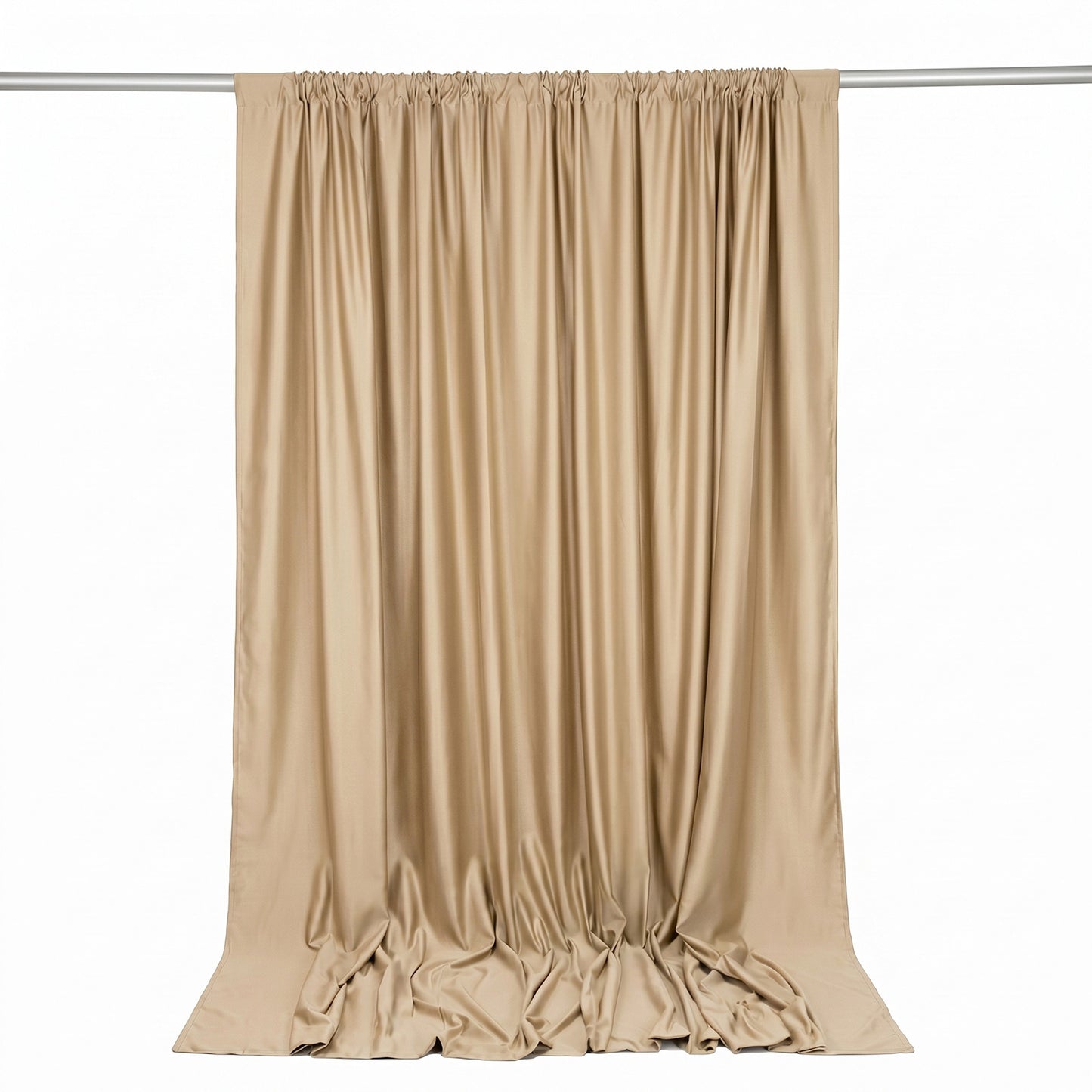 Scuba Polyester Event Backdrop Curtain Beige 10ftx10ft Durable Flame Resistant Wrinkle-Free Photogra