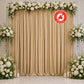 Scuba Polyester Event Backdrop Curtain Beige 10ftx10ft Durable Flame Resistant Wrinkle-Free Photogra