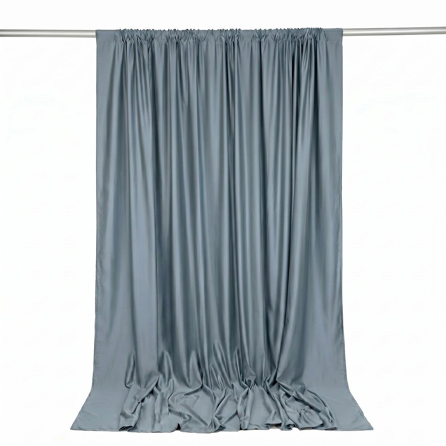 Scuba Polyester Event Backdrop Curtain Dusty Blue 10ftx10ft Durable Flame Resistant Wrinkle-Free Pho