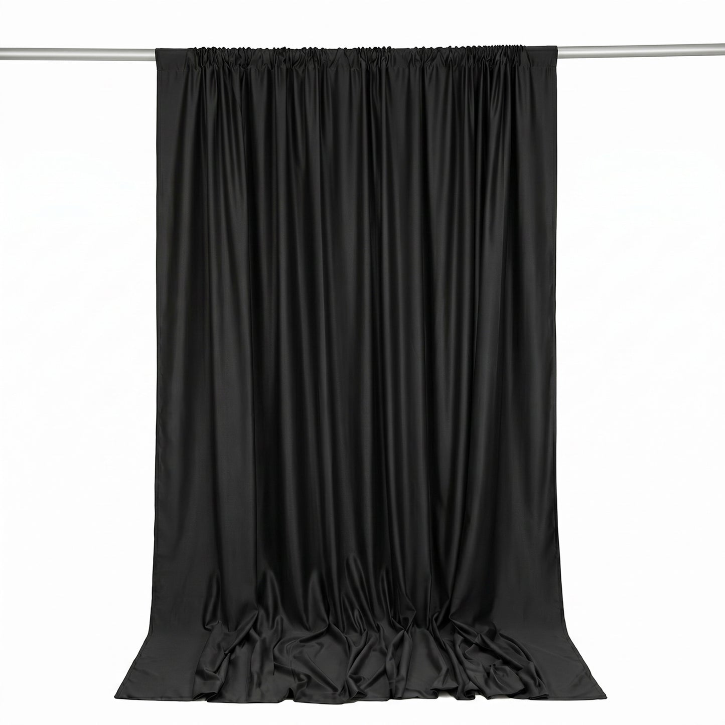 Scuba Polyester Event Backdrop Curtain Black 10ftx10ft Durable Flame Resistant Wrinkle-Free Photogra