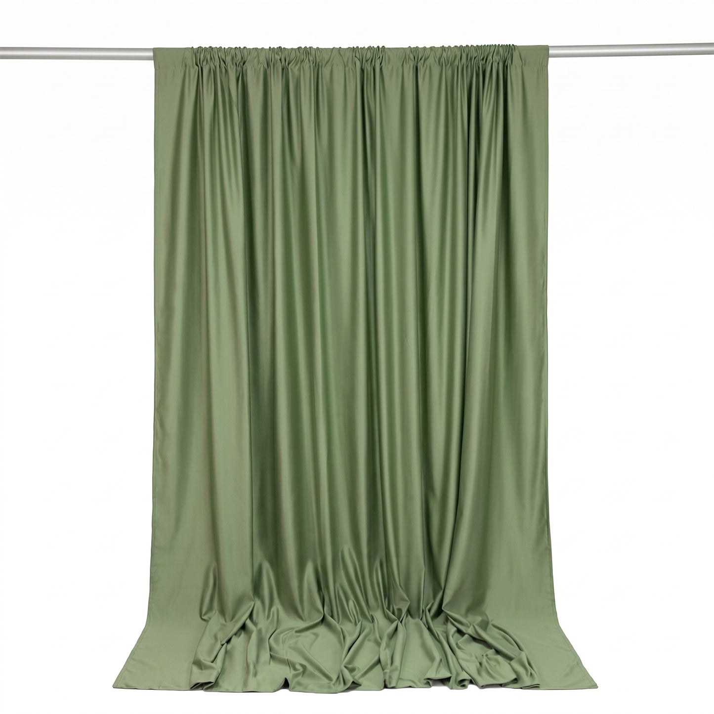 Scuba Polyester Event Backdrop Curtain Dusty Sage Green 10ftx10ft Durable Flame Resistant Wrinkle-Fr