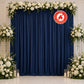 Scuba Polyester Event Backdrop Curtain Navy Blue 10ftx10ft Durable Flame Resistant Wrinkle-Free Phot