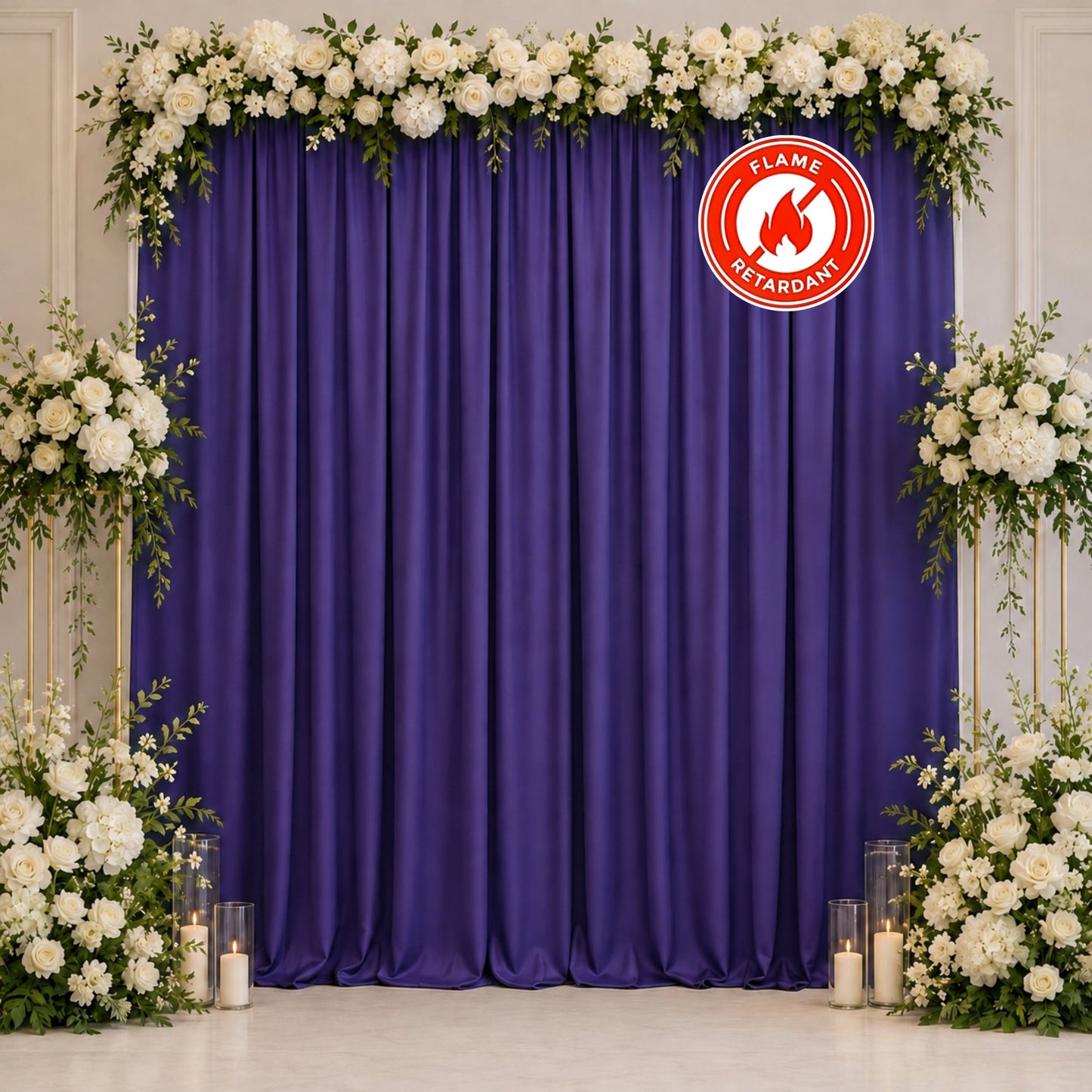 Scuba Polyester Event Backdrop Curtain Purple 10ftx10ft Durable Flame Resistant Wrinkle-Free Photogr