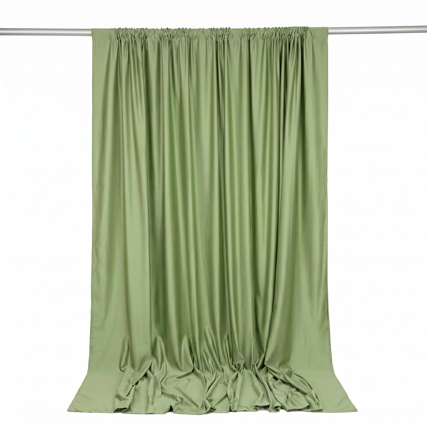 Scuba Polyester Event Backdrop Curtain Sage Green 10ftx10ft Durable Flame Resistant Wrinkle-Free Pho