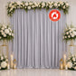 Scuba Polyester Event Backdrop Curtain Silver 10ftx10ft Durable Flame Resistant Wrinkle-Free Photogr