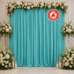 Scuba Polyester Event Backdrop Curtain Turquoise 10ftx10ft Durable Flame Resistant Wrinkle-Free Phot